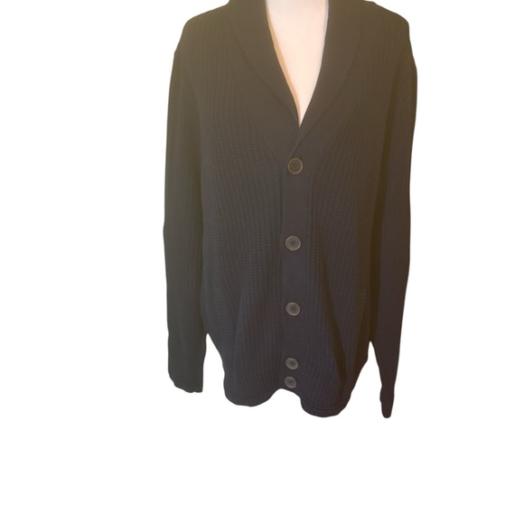 Tommy Hilfiger Sweater Mens Sz XL Navy Cardigan Button Front Logo long Sleeve - Picture 6 of 6